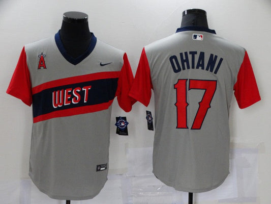 Men's Los Angeles Angels Shohei Ohtani #17 Gray Printed Player jersey