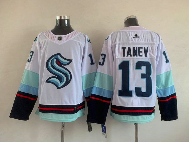 Men's Seattle Kraken Brandon Tanev #13 White Home Breakaway Player jersey