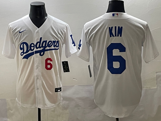 Men's Los Angeles Dodgers Hyeseong Kim #6 White Home Replica Player Jersey