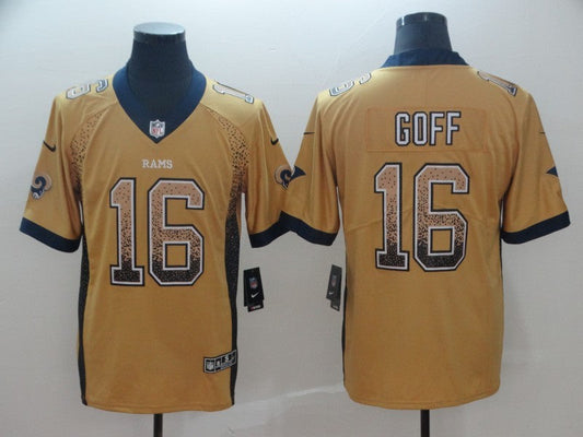 Men's Los Angeles Rams Jared Goff #16 Yellow Player Game jersey