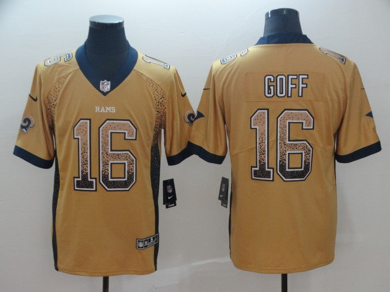 Men's Los Angeles Rams Jared Goff #16 Yellow Player Game jersey