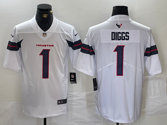 Men's Houston Texans Stefon Diggs #1 White Game Jersey
