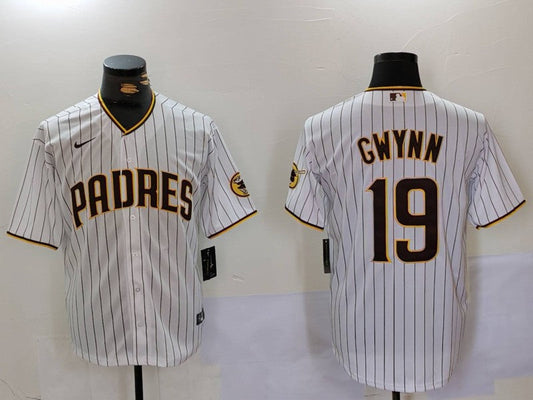Men's San Diego Padres #19 Tony Gwynn White Stitched jersey