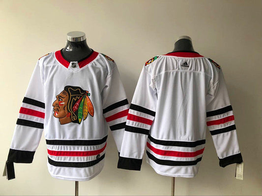 Men's Chicago Blackhawks White Away Authentic Blank jersey