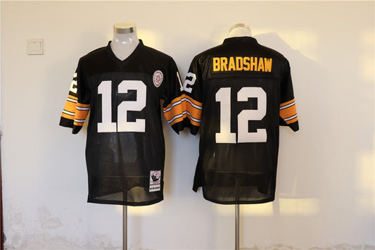 Men's Pittsburgh Steelers Terry Bradshaw Mitchell & Ness Black Legacy Replica jersey
