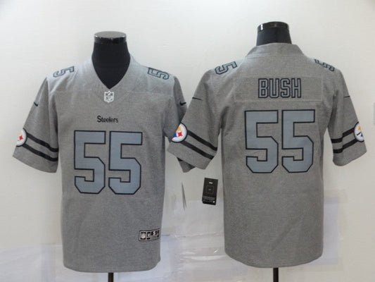 Men's Pittsburgh Steelers Devon Bush Jr. #55 Gray Game jersey