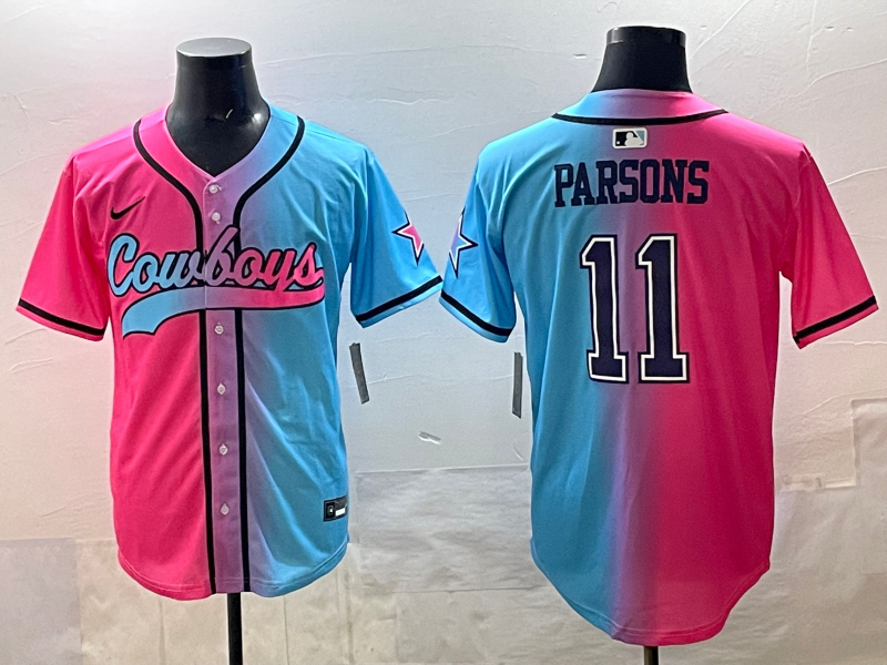 Men's Dallas Cowboys Micah Parsons #11 Pink/Blue Game Jersey
