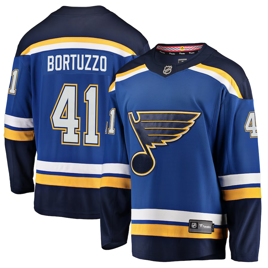 Men's St. Louis Blues Robert Bortuzzo #41 Blue Breakaway Player jersey