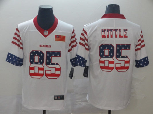 Men's San Francisco 49ers George Kittle #85 White Team Game jersey