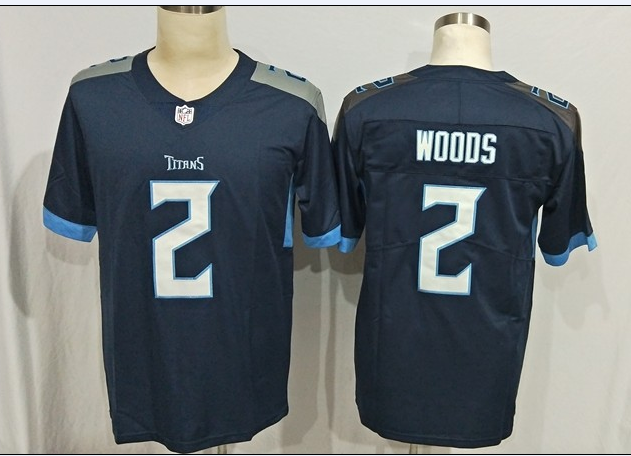 Men's Tennessee Titans Robert Woods #2 Navy Game jersey