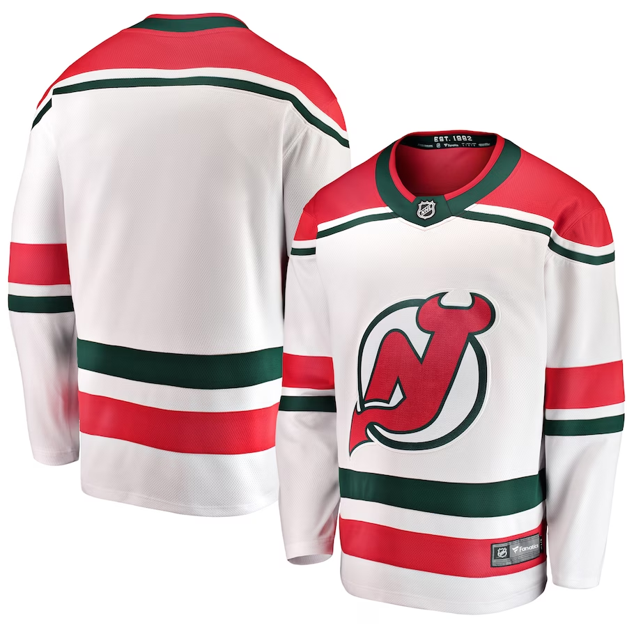 Men's New jersey Devils White Alternate Breakaway Blank Player jersey