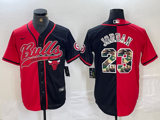 Men's Chicago Bulls Michael Jordan #23 Red/Black Replica Player Jersey