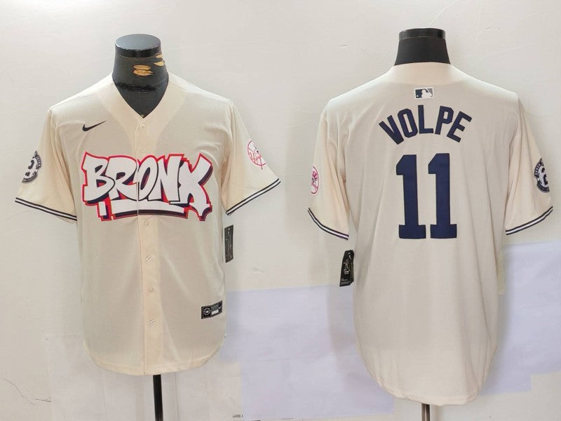 Men's New York Yankees Anthony Volpe #11 Cream Limited Player jersey