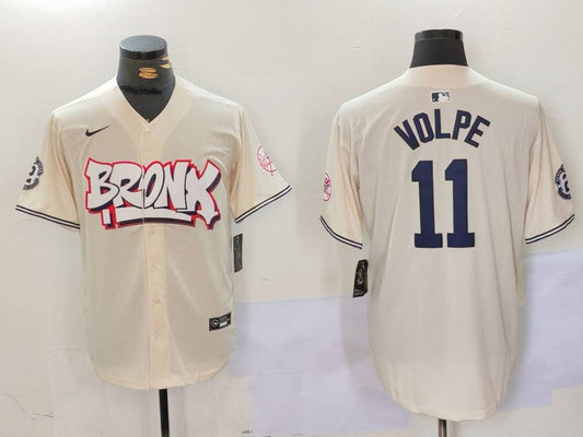 Men's New York Yankees Anthony Volpe #11 Cream Limited Player jersey