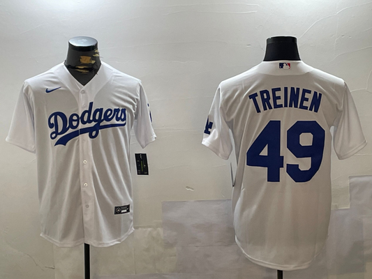 Men's Los Angeles Dodgers Blake Treinen #49 White Home Replica Player jersey