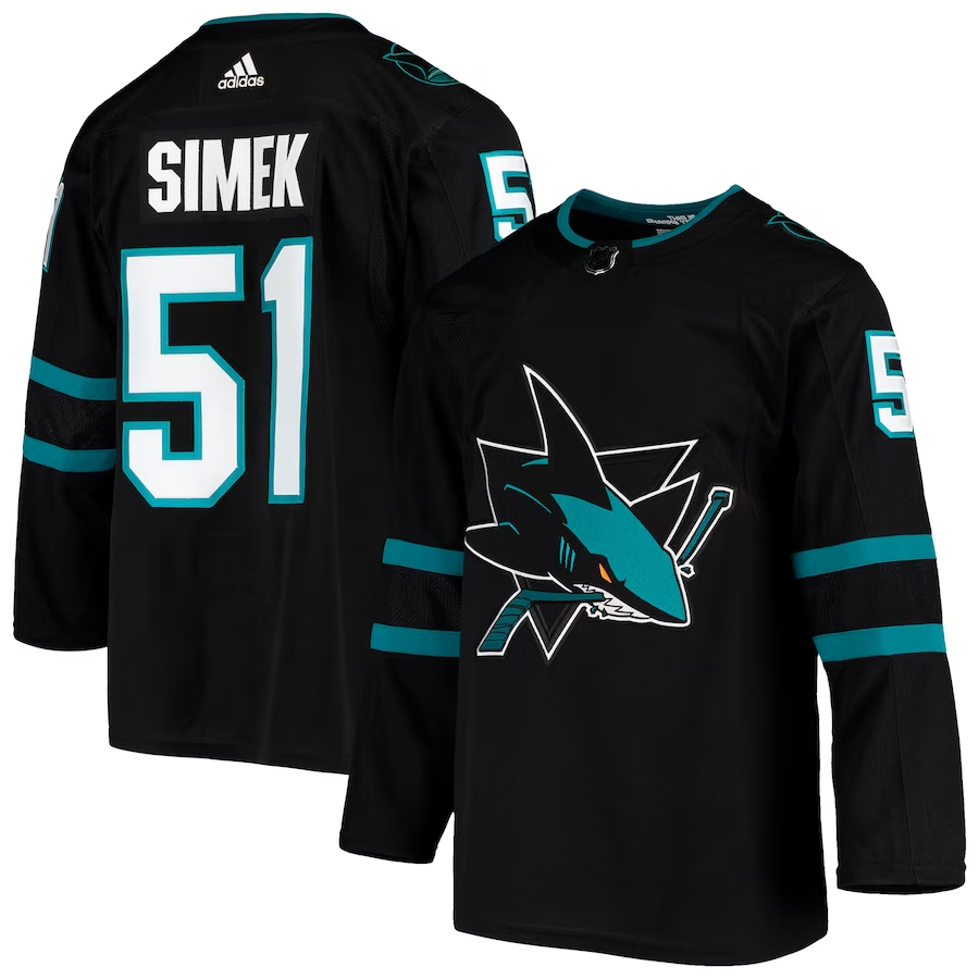 Men's San Jose Sharks Radim Simek #51 Black Alternate Authentic jersey