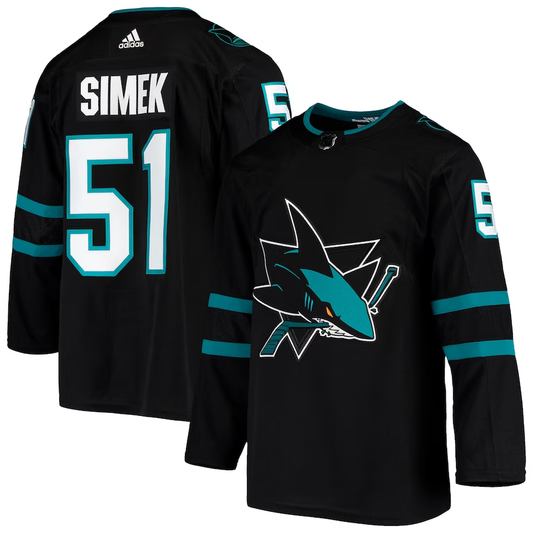 Men's San Jose Sharks Radim Simek #51 Black Alternate Authentic jersey