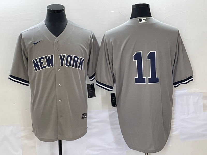 Men's New York Yankees Anthony Volpe #11 Gray Replica Player Name jersey