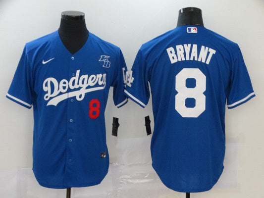 Men's Los Angeles Dodgers Kobe Bryant #8 Blue Replica Baseball jersey