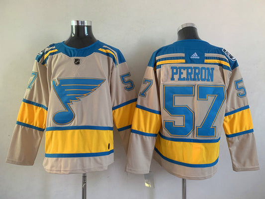 Men's St. Louis Blues David Perron #57 Cream Breakaway Player jersey