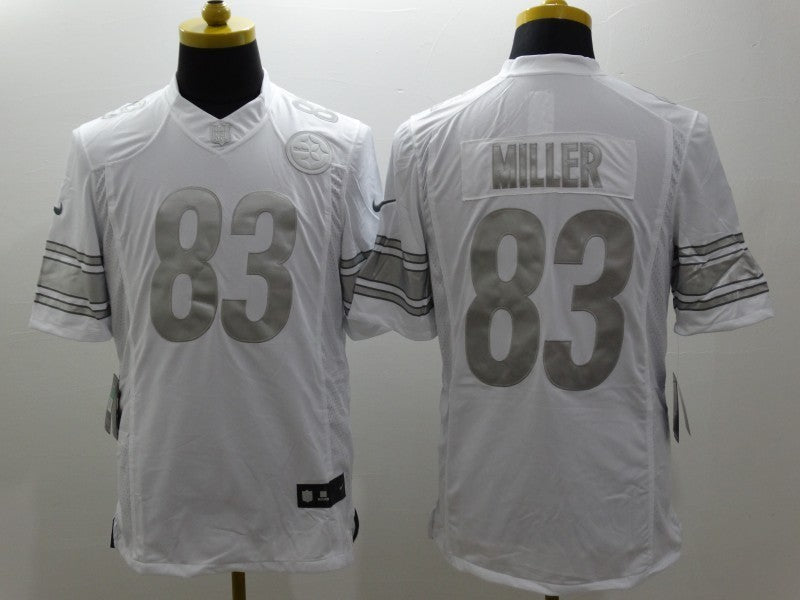 Men's Pittsburgh Steelers Heath Miller #83 White Game jersey
