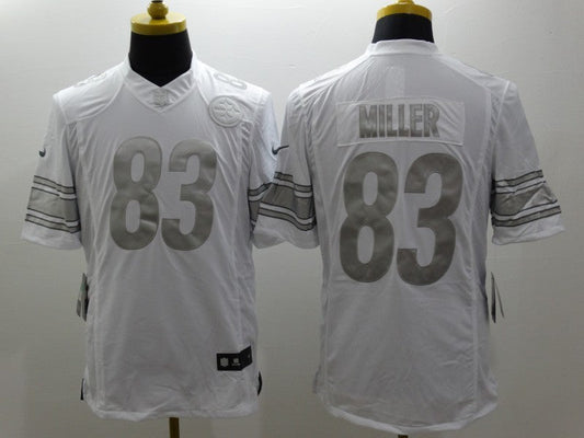 Men's Pittsburgh Steelers Heath Miller #83 White Game jersey