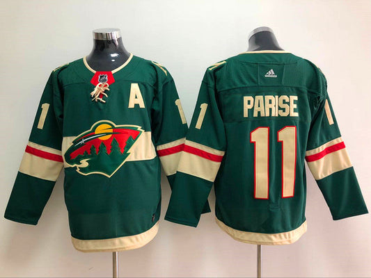 Men's Minnesota Wild Zach Parise #11 Green Home Breakaway Player jersey