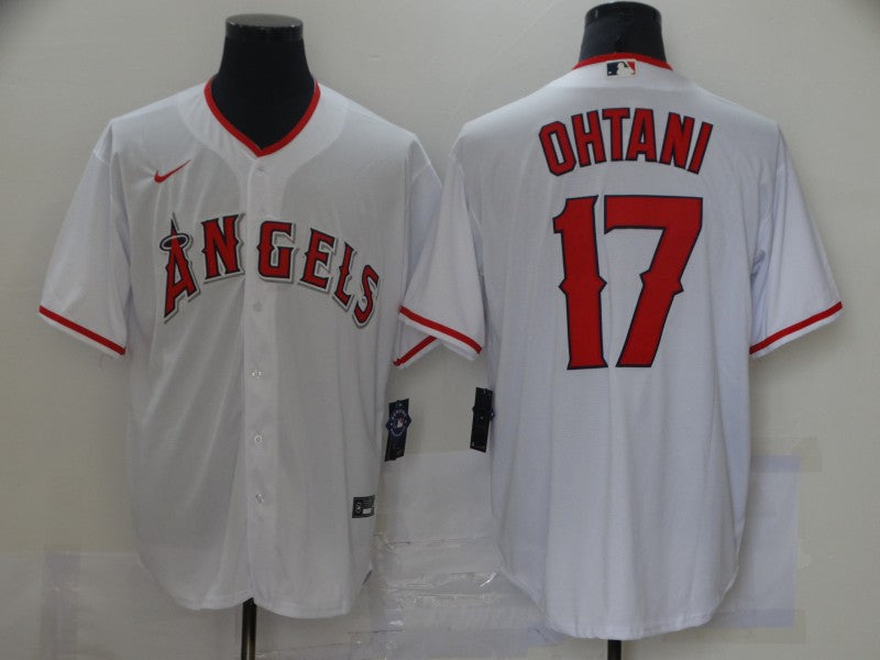 Men's Los Angeles Angels Shohei Ohtani #17 MLB White jersey