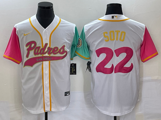 Men's San Diego Padres Juan Soto #22 White City Connect Replica Player jersey Joint Edition