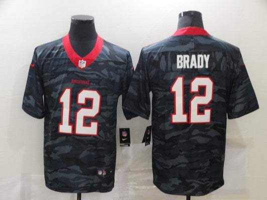 Men's Tampa Bay Buccaneers Tom Brady #12 Gray Camouflage Game jersey