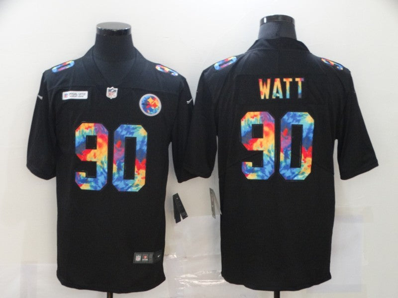 Men's Pittsburgh Steelers #90 T.J. Watt Black Game Player jersey