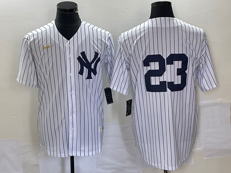 Men's New York Yankees Don Mattingly #23 White Replica Player Name jersey