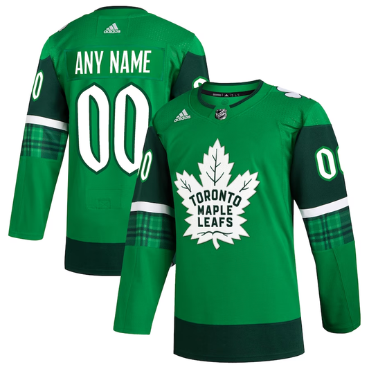 Men's Toronto Maple Leafs Kelly Green St. Patrick's Day Authentic Custom jersey