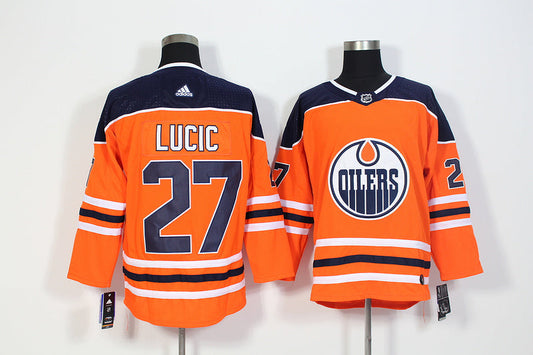 Men's Edmonton Oilers Milan Lucic #27 Orange Breakaway Player jersey