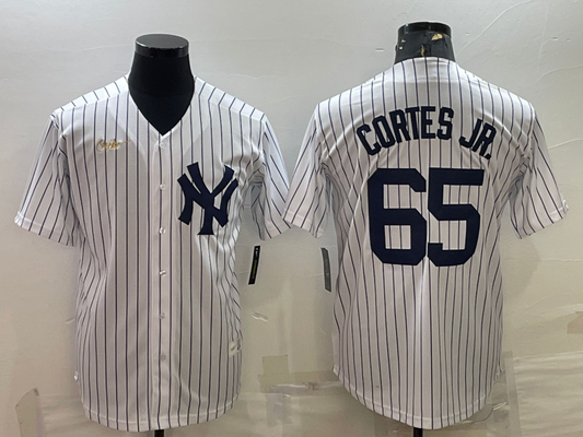 Men's New York Yankees Nestor Cortes Jr. #65 White Home Cooperstown Collection Player jersey