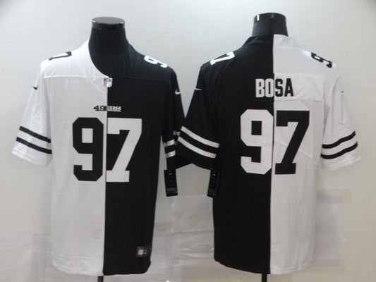 Men's San Francisco 49ers Nick Bosa #97 Black/White Game jersey