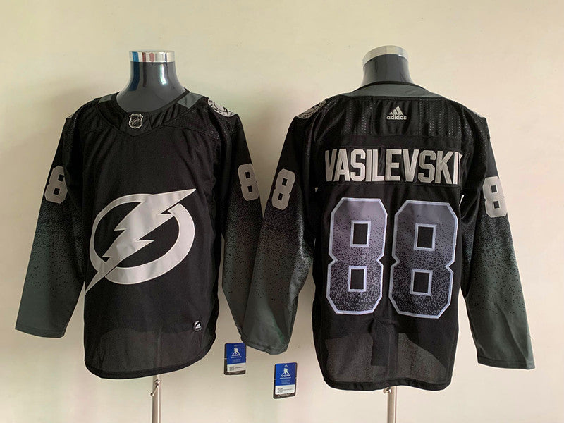 Men's Tampa Bay Lightning Andrei Vasilevskiy #88 Black Home Breakaway Player jersey