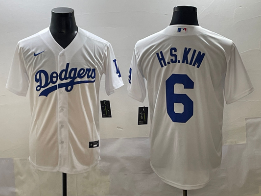 Men's Los Angeles Dodgers Hyeseong Kim #6 White Limited Player Jersey