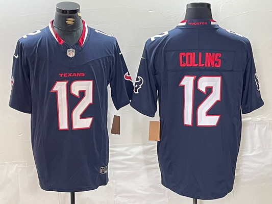Men's Houston Texans Nico Collins #12 Navy Game Jersey