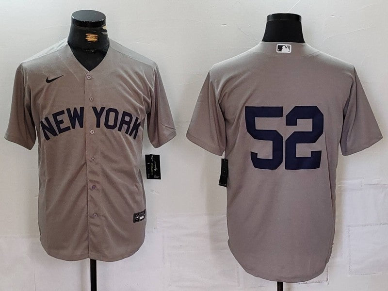 Men's New York Yankees CC Sabathia #52 Gray Replica Player jersey