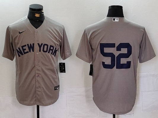 Men's New York Yankees CC Sabathia #52 Gray Replica Player jersey