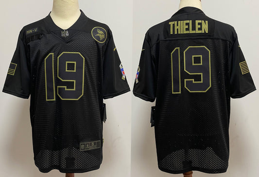 Men's Minnesota Vikings Adam Thielen Black 2020 Salute To Service Limited jersey