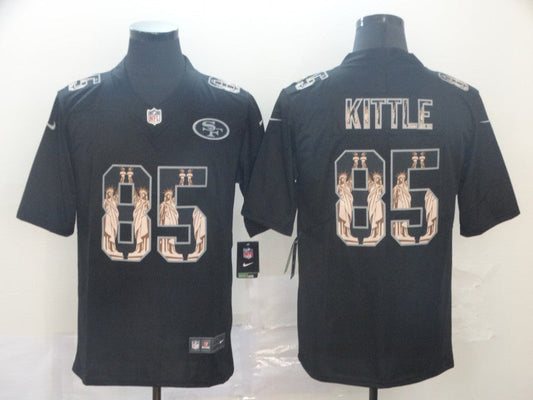 Men's San Francisco 49ers #85 George Kittle Black Player Game jersey