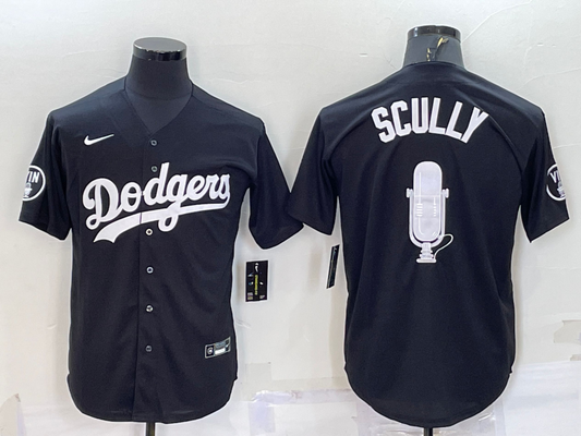 Men's Los Angeles Dodgers Vince Scully Black Replica Baseball jersey