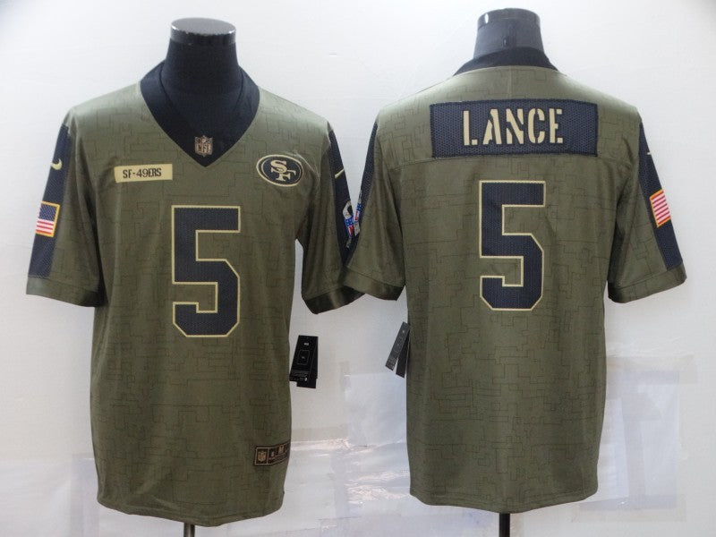 Men's San Francisco 49ers Trey Lance #5 Brown Game jersey