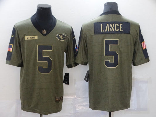 Men's San Francisco 49ers Trey Lance #5 Brown Game jersey