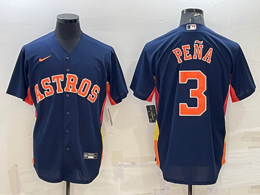 Men's Houston Astros Jeremy Pena #3 Navy Alternate Replica Player Name jersey
