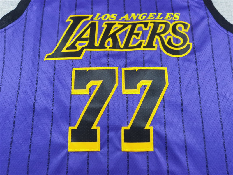 Men's Los Angeles Lakers Luka Doncic #77 Purple Swingman Jersey