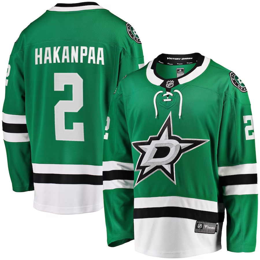 Men's Dallas Stars Jani Hakanpaa #2 Kelly Green Home Breakaway Player jersey