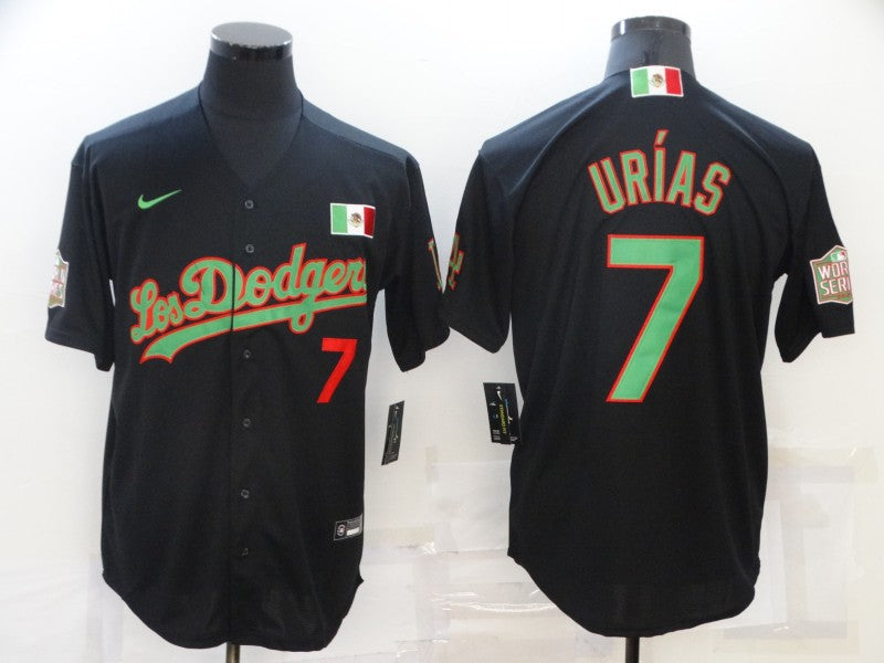 Men's Los Angeles Dodgers Julio Urias #7 Black Player Game jersey